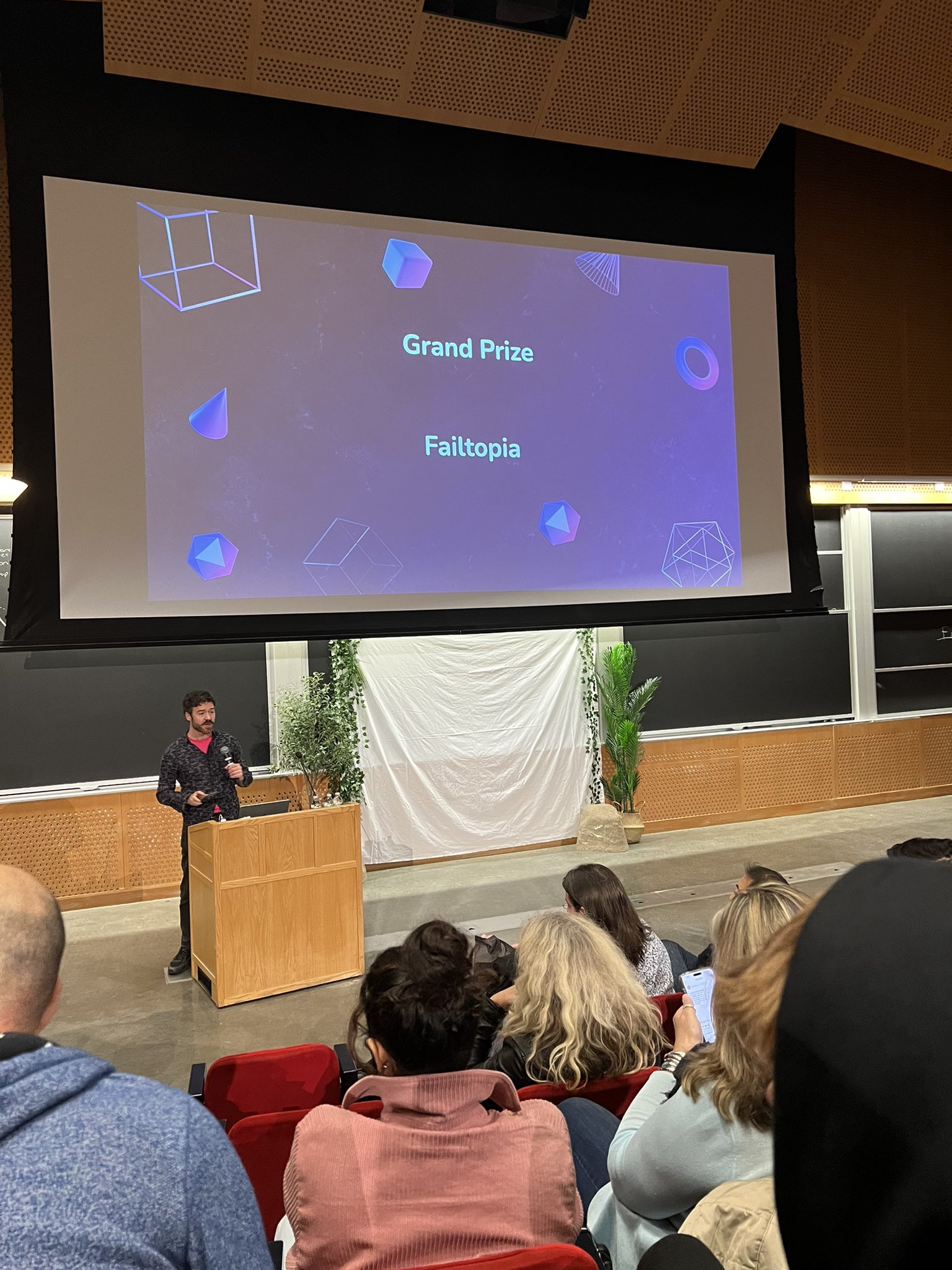 Failtopia Grand Prize announcement at MIT Reality Hack